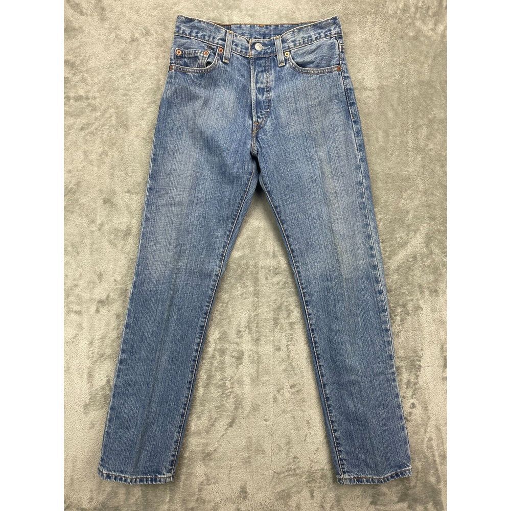VTG Levis 501 Button Fly Straight Fit Blue Denim Jeans 28x30